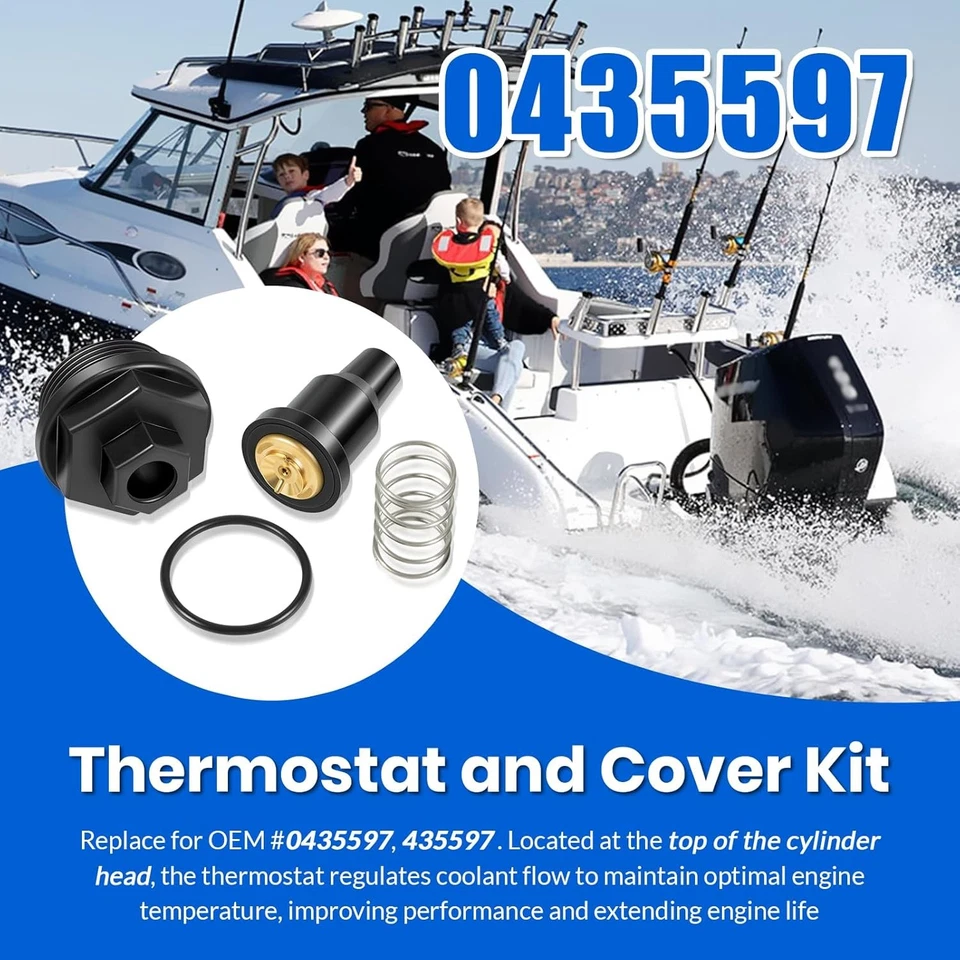 Kit Termostato Y Cubierta para Johnson Evinrude V4 & V6 90, 115, 150, 175 HP Foto 2 de 4