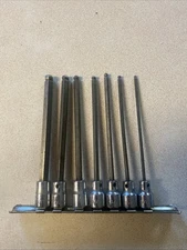 S-K Tools SAE Long Ball Head Hex Allen Socket Set 3/8” Drive 7-Pc Set Sizes