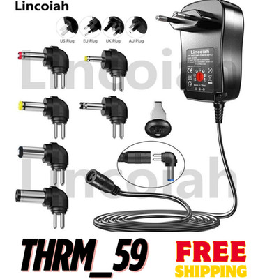 Universal adapter AC 100 240 V DC 3 V 4.5 V 5 V 6 V 7.5 V 9 V 12 V 30 W