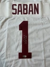 Nick Saban Alabama Signed Crimson Football Jersey Beckett Witness