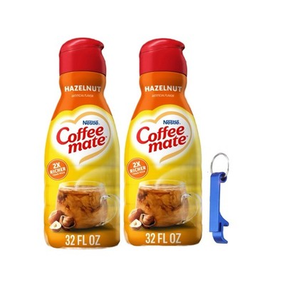Coffee Mate Hazelnut Creamer 32oz 2 Pack + Bonus Keychain