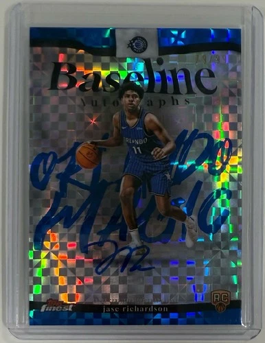 2025-26 Topps Finest Basketball Jase Richardson Rookie Baseline Auto Blue /99