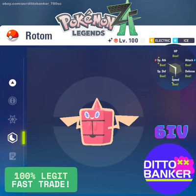 Pokemon Legends ZA   SHINY Rotom Frost ALPHA Lv100 Modest/6IV MAX EV