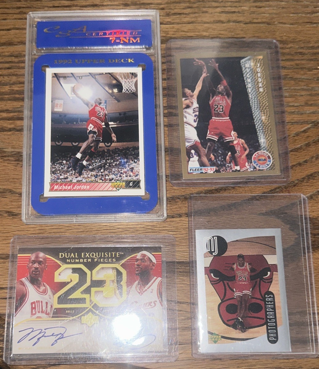 Michael Jordan (4) Card Lot MJ/Lebron Dual Auto, CSA Graded, MVP Card, NBA LOT! view 1
