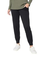 Denim & Co. Women's EasyWear French Terry Ankle Jogger Black