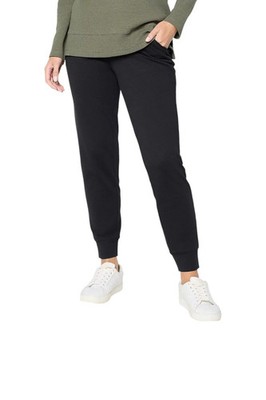 Denim & Co. Women's EasyWear French Terry Ankle Jogger Black