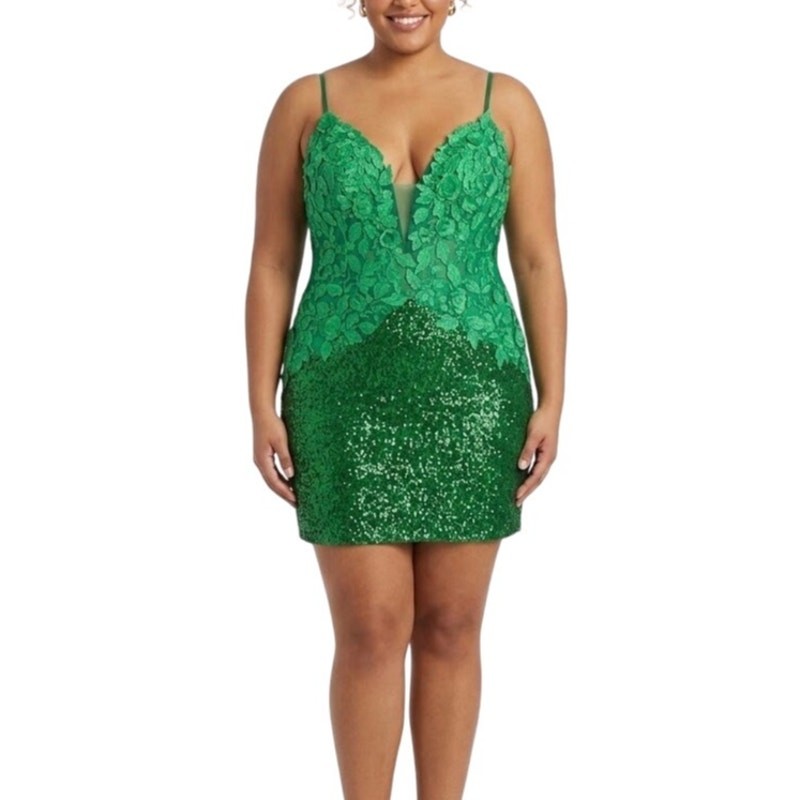green emerald velvet dress Jovani Sequin Off-the-Shoulder Prom Dress Grey / 0 main image 0