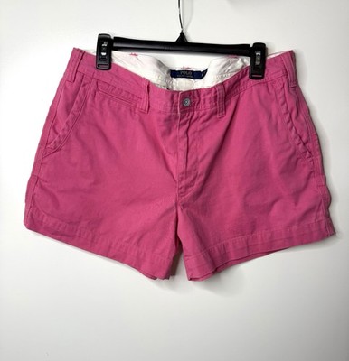 Polo Ralph Lauren Pink Chino Twill Casual Shorts Women Size 14 Embroidered Pony