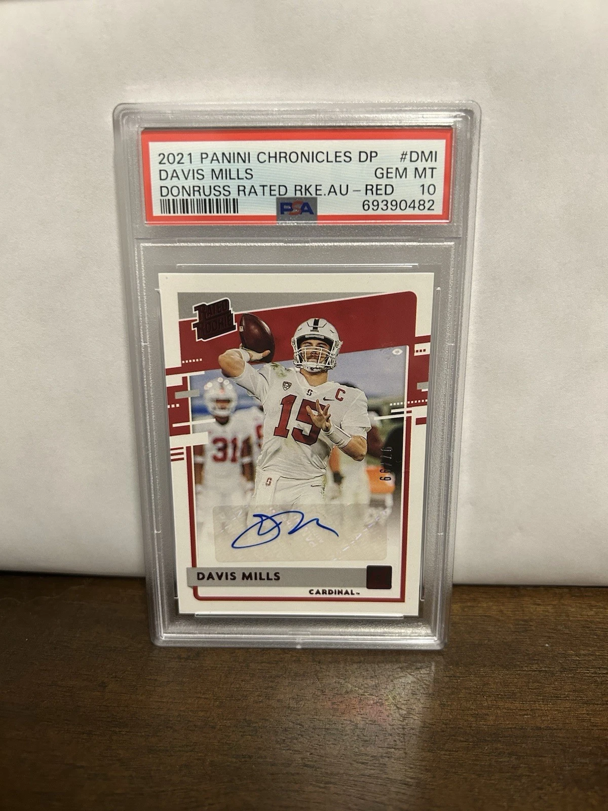 Davis Mills Panini Chronicles Draft Picks Donruss Rated Rookie Autographs #DMI Red