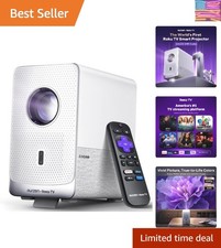 Roku TV Smart Projector with Wifi and Bluetooth, D1R Cube Roku Streaming Expe...