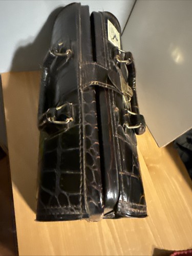 Vintage Upjohn Top Grain Cowhide Doctor's Bag Crocodile Print Stamped - Picture 16 of 20