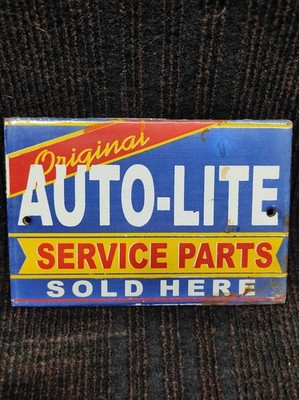 Porzellan Auto-Lite Service Emaille Blechschild Schild Größe 6'' x 4'' Zoll