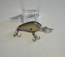 Vintage Unknown Custom Balsa Fishing Lure Crank Bait Purple White Orange Bagley