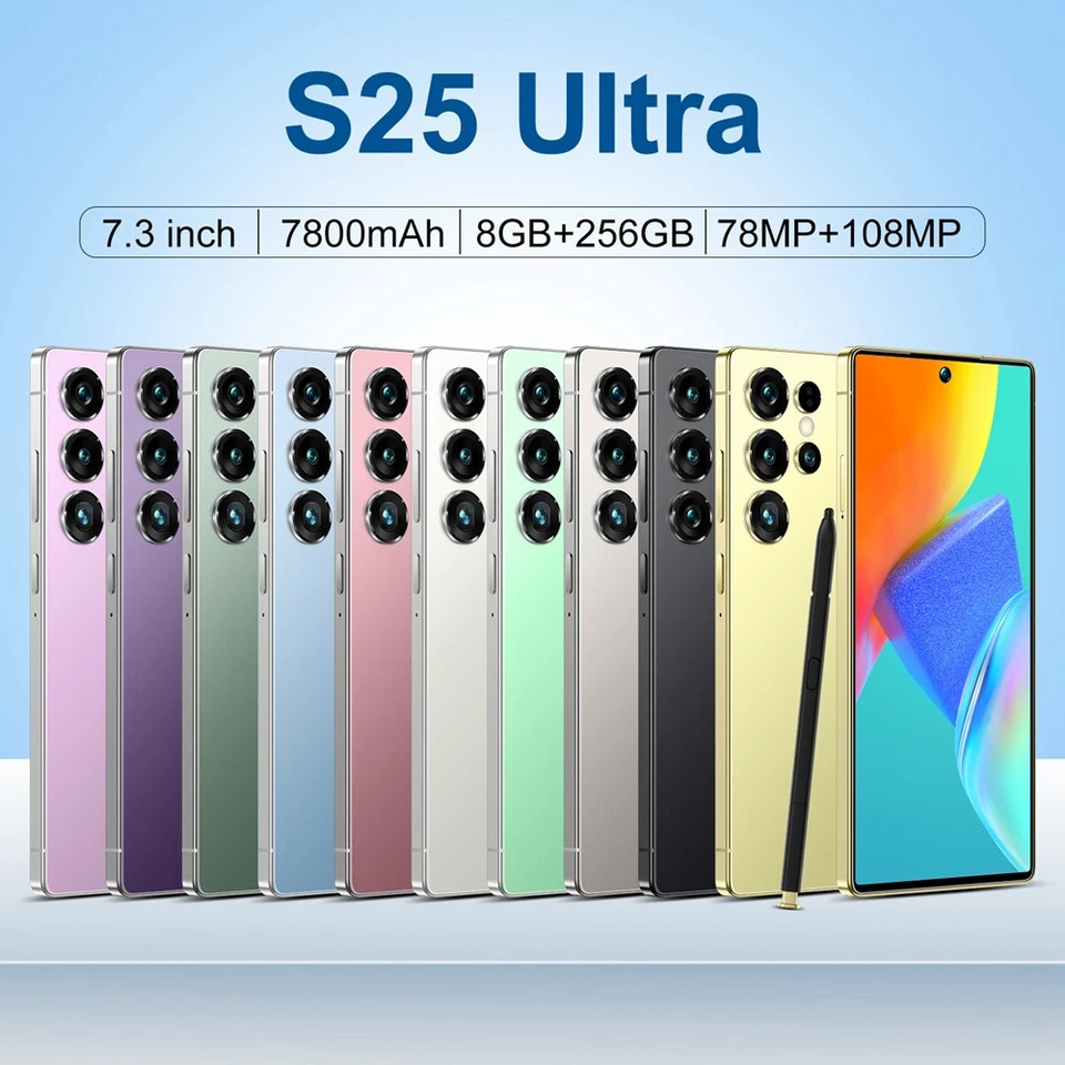 2025 NEW S25 Ultra 7.3 inch 8+256GB 7800mAh Android Phone Global Unlock Dual SIM - Image 2 of 4