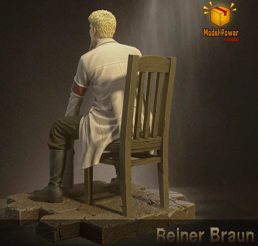 Model Power Studio Attack on Titan Reiner Braun Model Statue Reiner,be seated - Image 4 of 4