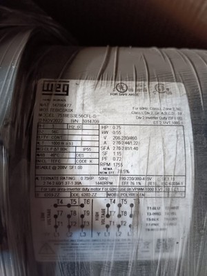 WEG 7518ES3E56CFL-S MOTOR .75 HP