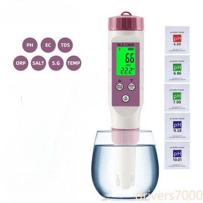 Bluetooth-compatible Water Quality Pen 7in1  APP Intelligent Control Tester