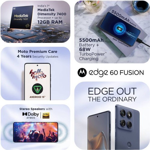 Motorola Edge 60 Fusion 5G (Slipstream 256GB 12GB RAM) 6.67  Global Version.