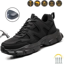 Men’s Steel Toe Safety Shoes Puncture-Proof Work Sneakers Boots Lightweight