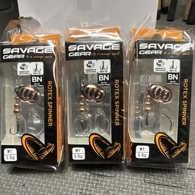 Lot of 3 Savage Gear Rotex Spinner #1 3.5g Copper Black 