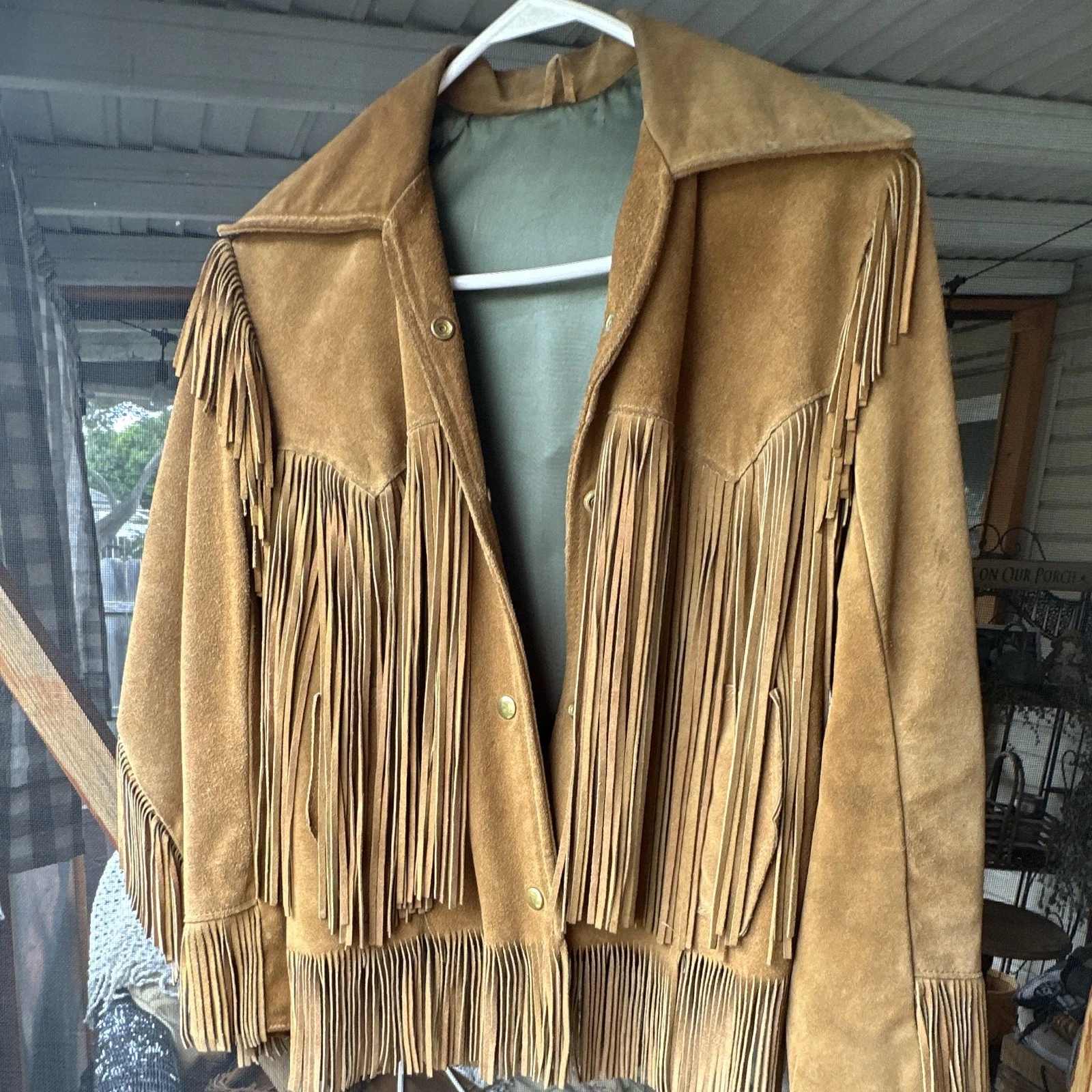 VTG 60s-70s Buckboard Woman’s Leather Fringe Western Snap Front Lined Jacket image 6
