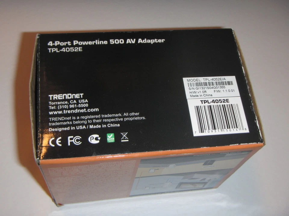 TRENDnet TPL-4052E 500 MB/s Powerline AV 4x Port Ethernet Adapter, Open Box - Image 2 of 4