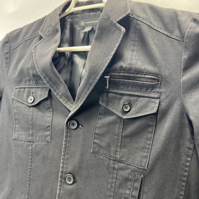 INC International Concepts Men's Black Trucker Jacket Denim Outwear Black  Size L