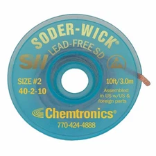 Chemtronics 40-2-10 Desoldering Wick, 10 Ft., 2, Copper