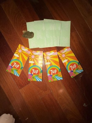 Vintage 1970s 7Up Psychedelic Stationary Notepad & Envelope Bundle