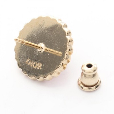 Christian Dior Petit CD Baroque Pierced earrings Gold Plated Pink
