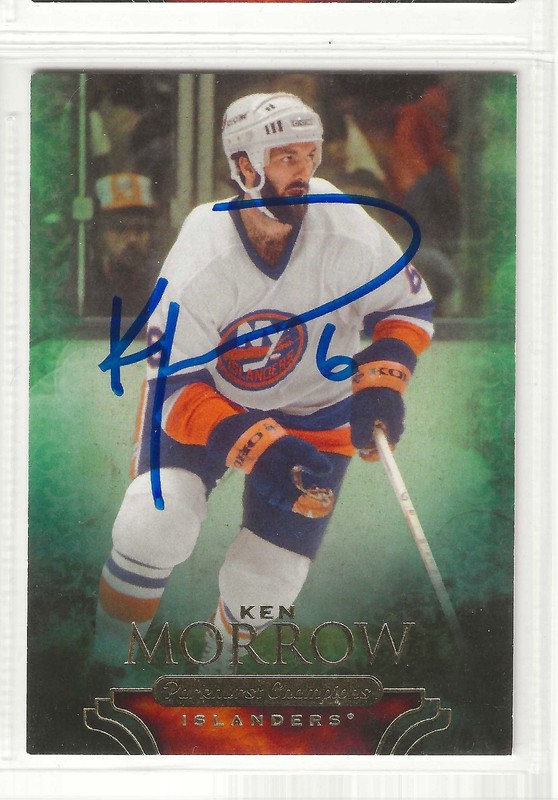 KEN MORROW  SIGNED 2011 UPPER DECK PARKHURST CHAMPIONS CARD