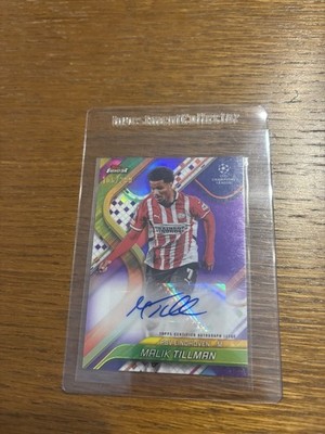 PSV Eindhoven Malik Tillman Auto Numbered 106/299 Topps Finest UEFA CL No Lot
