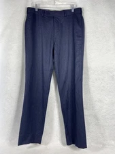 Brooks Brothers Regent Pants Mens 34x32 Blue Flat Front 100% Wool