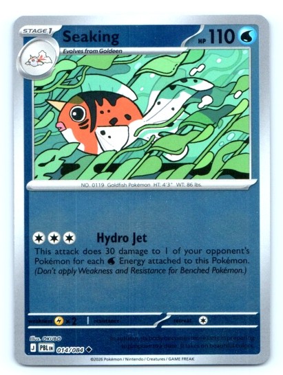 Seaking 014/084 ~ Uncommon Reverse Holo English Near Mint