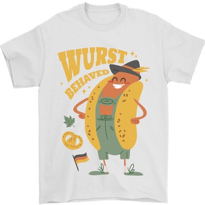  Oktoberfest Hotdog Wurst Behaved White T-shirt