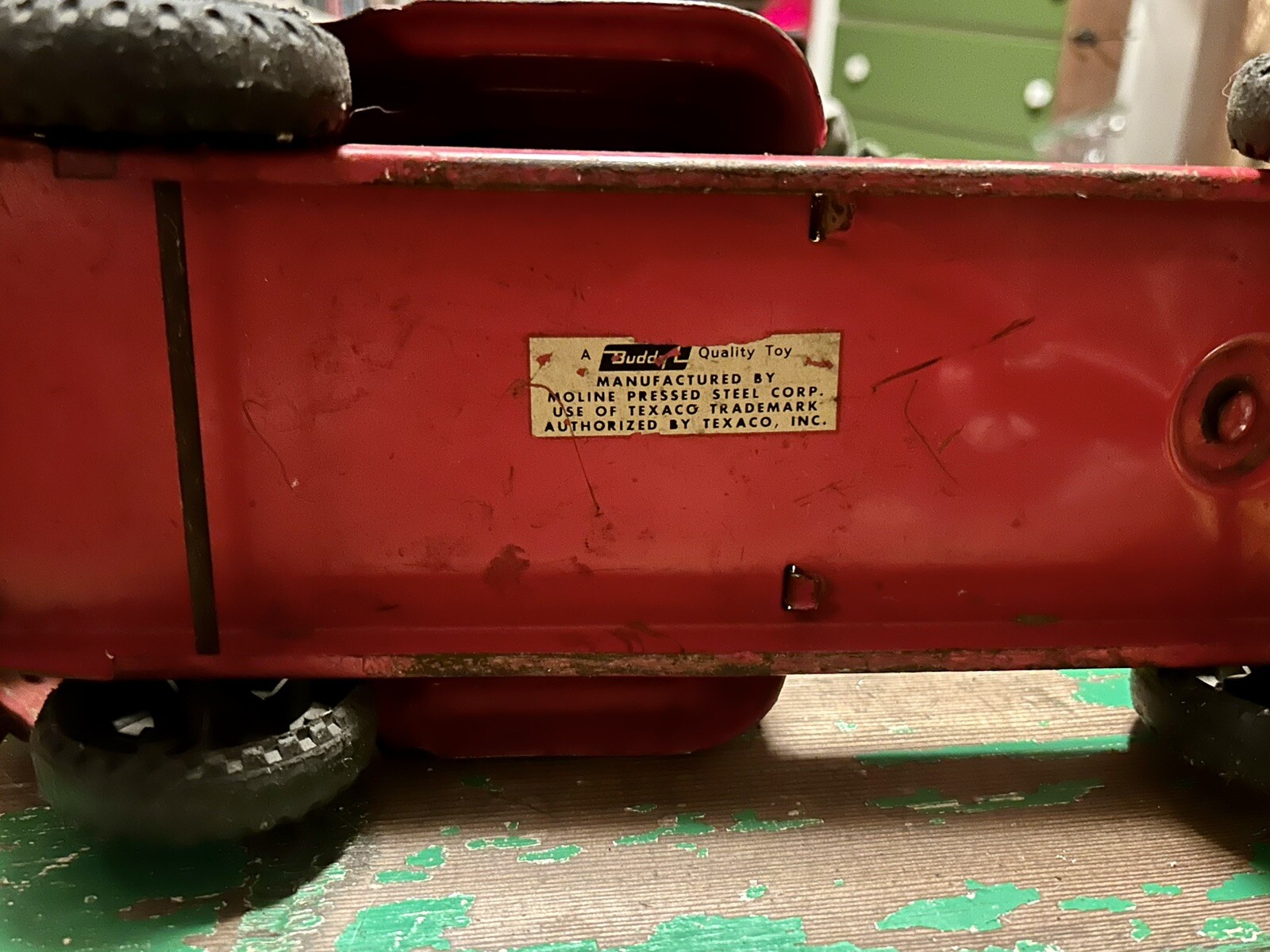 Vintage Buddy L TEXACO Toy Truck & Tanker Red 1950's Moline Pressed Steel Corp eBay