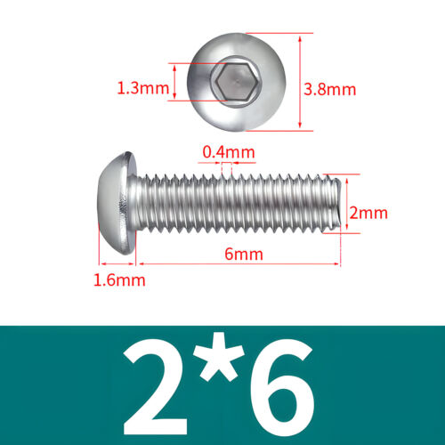 Viti a testa cilindrica M2 M2,5 M3 M4 M5 M6 M8 M10 ISK acciaio inox A4 V4A DIN ISO 7380 - Foto 6 di 111