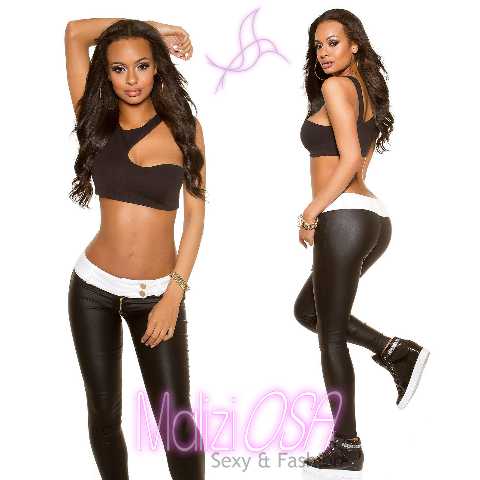 Pantalones Mujer Leggings Talle Bajo Largo Lápiz Pitillo Mezcla de Algodón