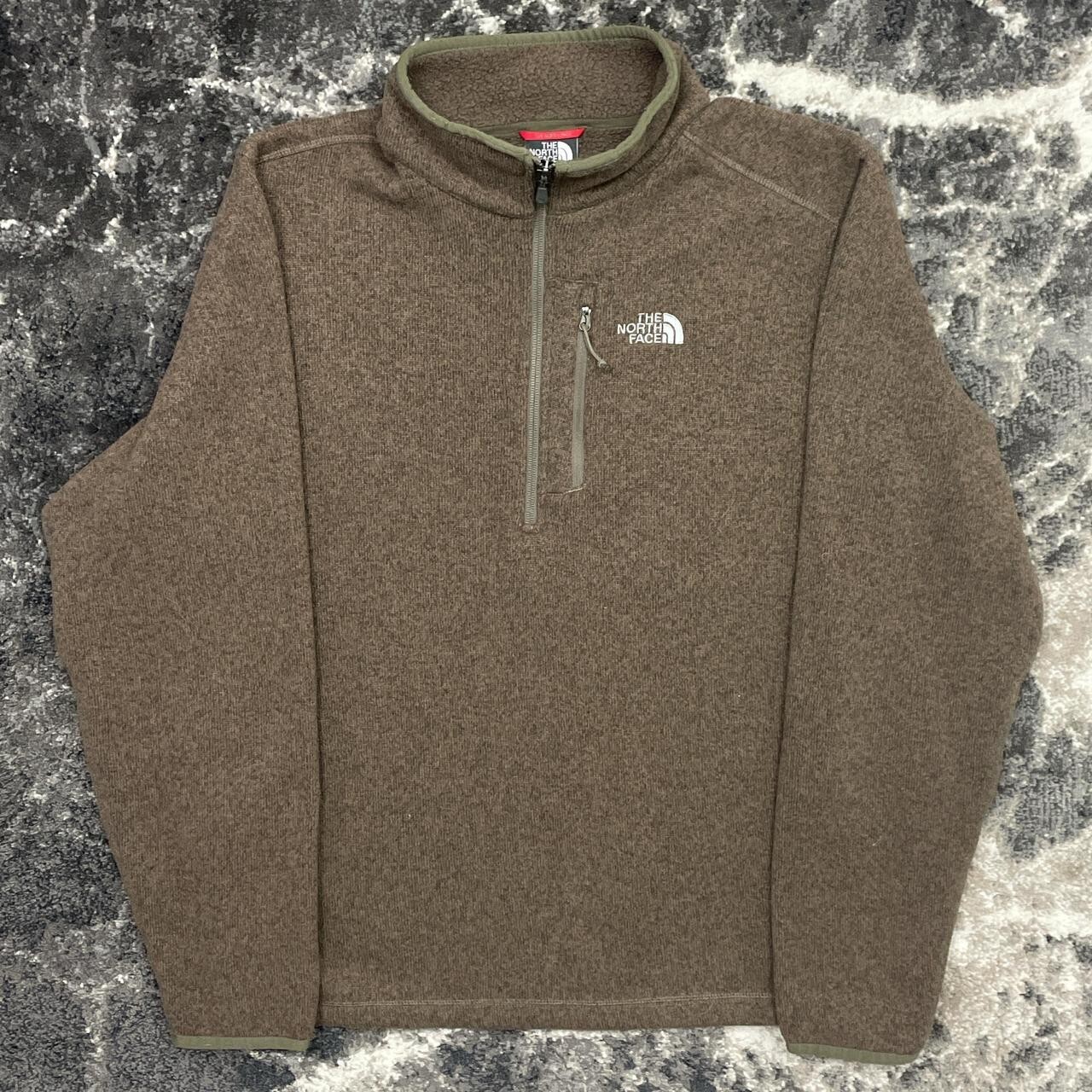 The North Face Men's Large Brown Gordon Lyons 1/4 Zip Fleece Jacket