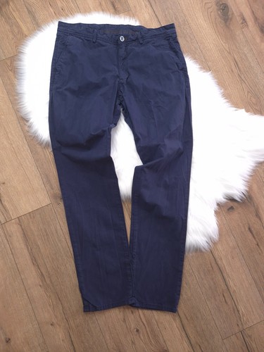Massimo Dutti Herren Casual Fit Hose Navy Blau Gr. 46 EUR / 36 US - 100% Baumwolle
