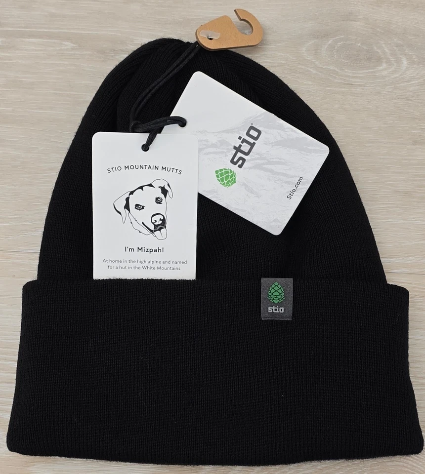 Gorro Stio Unisex Mizpah Puños Abismo Negro Talla Única NUEVO CON ETIQUETAS NUEVO (AGOTADO) Foto 4 de 4