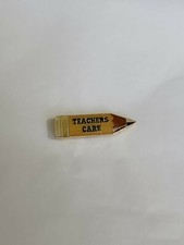 Teachers Care Lapel Pin Very Small Yellow Pencil