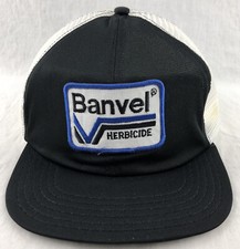 Banvel Herbicide Patch SnapBack Trucker Mesh Hat Cap Med/Lg USA Black Vintage