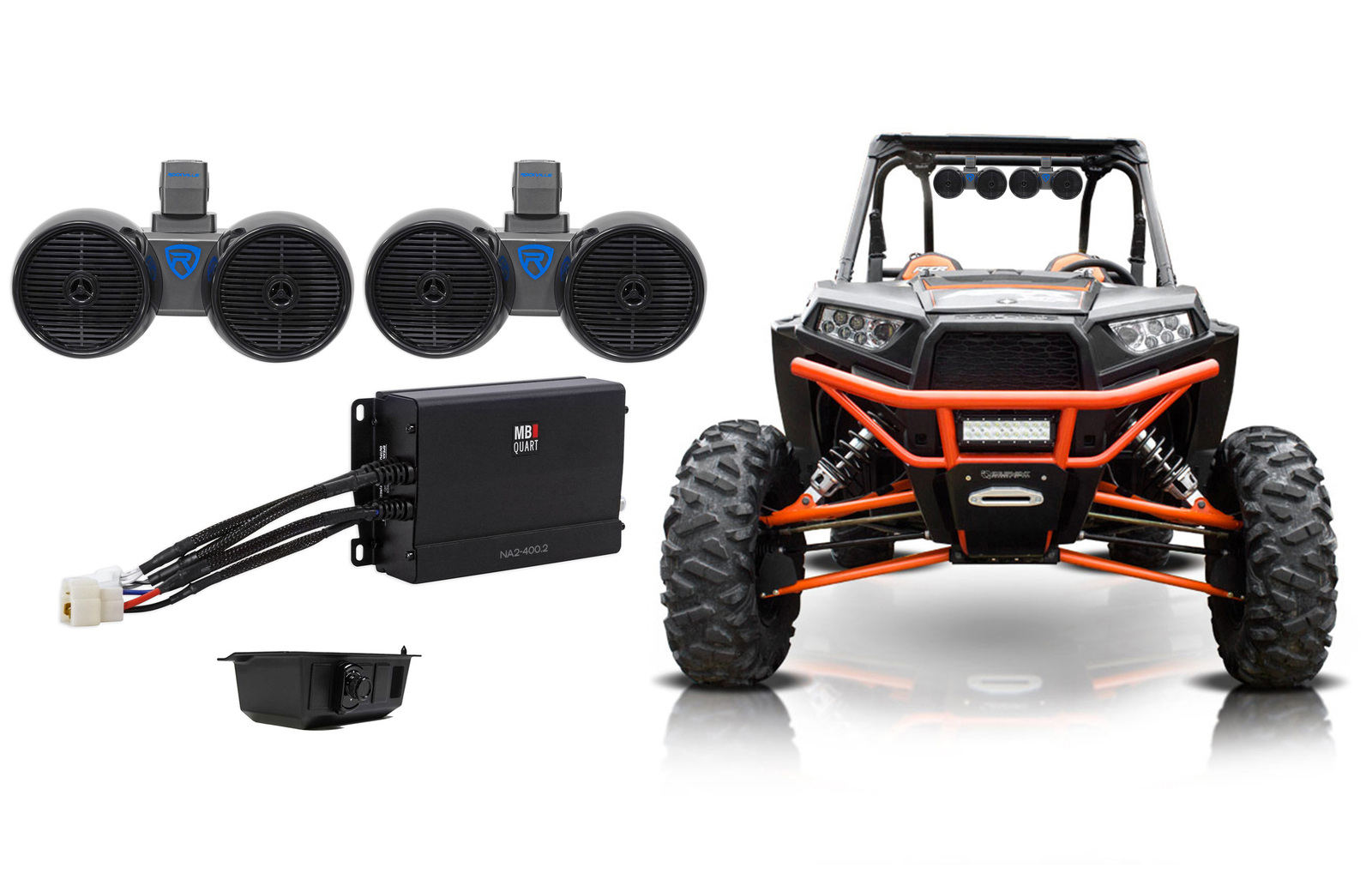 2 Динамика Rockville Dual 65 Усилитель Контроллер для Polaris RZRJeepATVUTVтележки