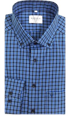 Marvelis Hemd Modern Fit marine / blau Karo 7258.64.18