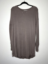 Athleta Sweatshirt Dress Beige Oversized Thumb Holes Size Medium LS Modal