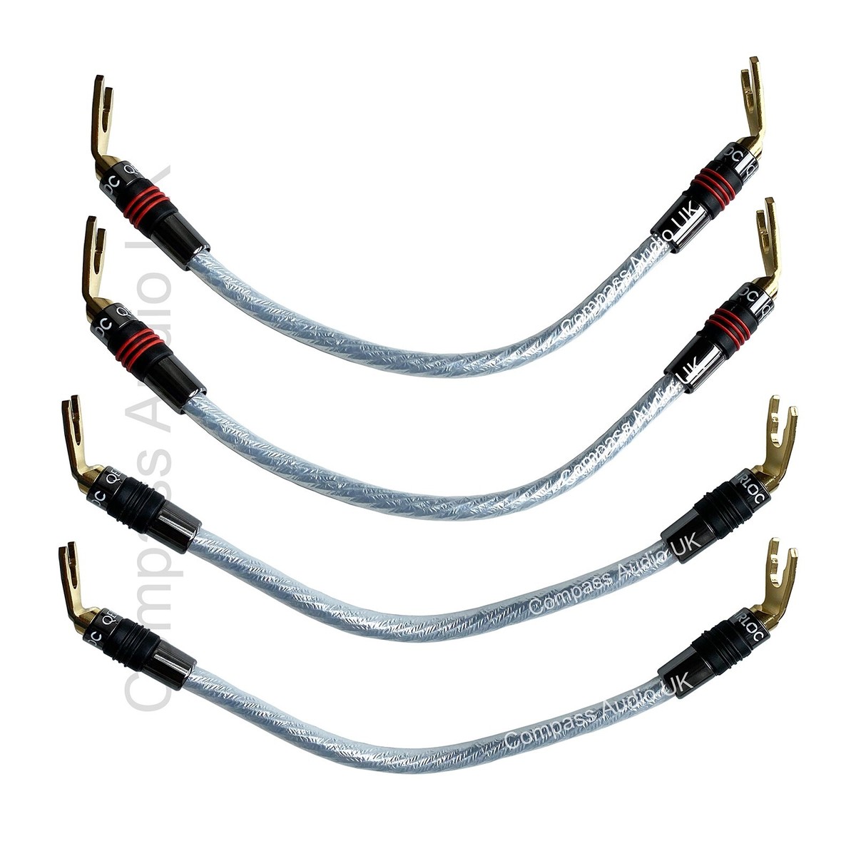 QED GENESIS Silver Spiral Cable Jumper Links 4 x 20cm AIRLOC QED GENESIS Silver Spiral Cable Jumper Links 4 x 20cm AIRLOC