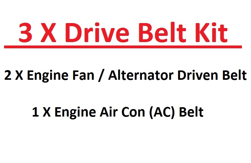 3 X FAN/ALTERNATOR+AC DRIVE BELTS For FORD RANGER PICK UP 2.5TD/3.0TD (02/2006+)