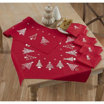 Craftways  Golden Christmas Trees Set Stamped Embroidery Kit