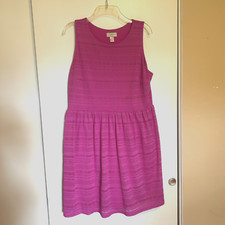 Ann Taylor LOFT Womens Dress Sz Large Pink Sleeveless Tank Pullover Lined